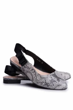 Buty Sergio Leone Baleriny Klasyczne*Baleriny Sergio Leone Szare Wężowy Wzór BL615