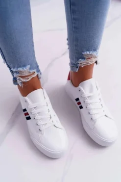 Discount Boto Białe Damskie Sportowe Tenisówki Acarana