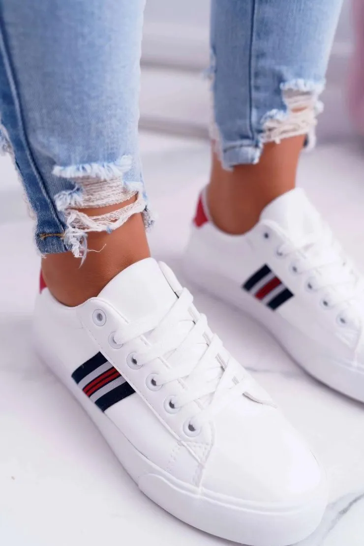 Discount Boto Białe Damskie Sportowe Tenisówki Acarana