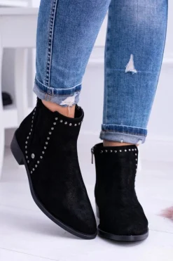 Big Star Shoes Big Star Czarne Damskie Botki Sztyblety BB274529