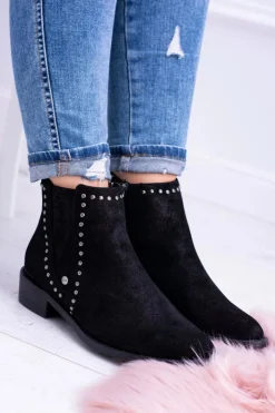 Big Star Shoes Big Star Czarne Damskie Botki Sztyblety BB274529