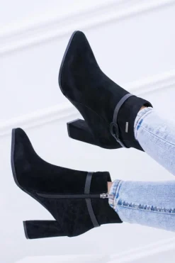 Big Star Shoes Botki Na Słupku|Botki Na Obcasie*Big Star Czarne Zamszowe Botki Na Słupku BB274383