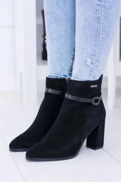 Big Star Shoes Botki Na Słupku|Botki Na Obcasie*Big Star Czarne Zamszowe Botki Na Słupku BB274383