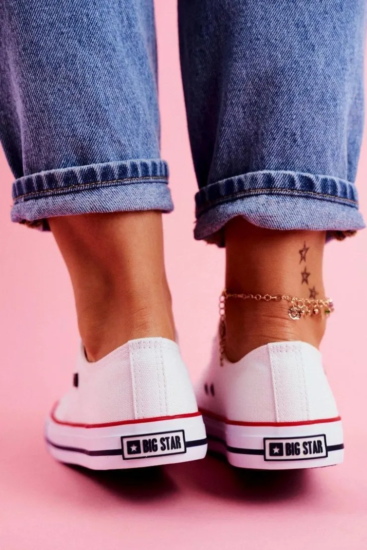 Hot Big Star Shoes Big Star Damskie Białe Trampki T274022 Biały