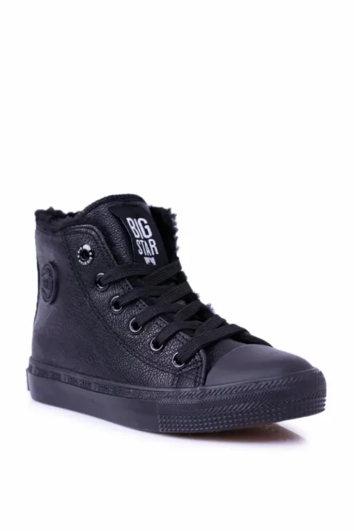 Big Star Shoes Chłopięce|Dziewczęce*Big Star Dziecięce Wysokie Czarne Trampki Sneakersy BB374141