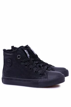 Big Star Shoes Chłopięce|Dziewczęce*Big Star Dziecięce Wysokie Czarne Trampki Sneakersy BB374141