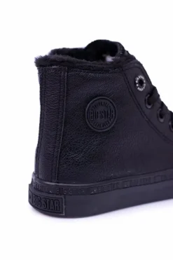 Big Star Shoes Chłopięce|Dziewczęce*Big Star Dziecięce Wysokie Czarne Trampki Sneakersy BB374141