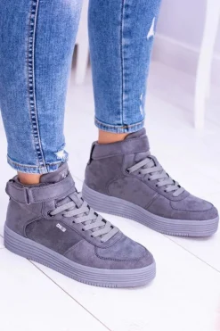 Damskie Big Star Shoes Big Star Szare Sneakersy Trampki BB274645