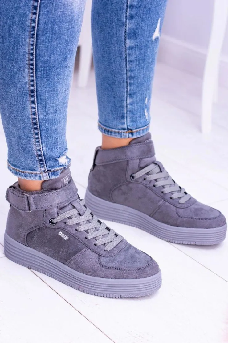 Damskie Big Star Shoes Big Star Szare Sneakersy Trampki BB274645