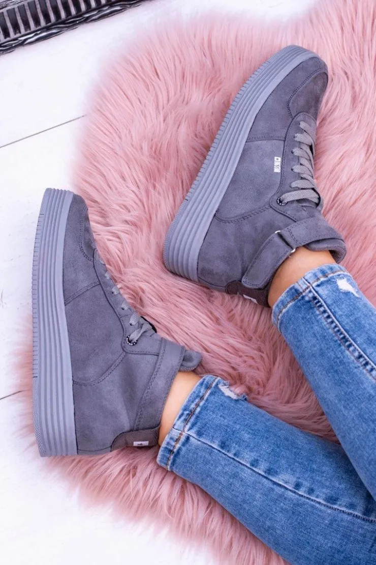 Damskie Big Star Shoes Big Star Szare Sneakersy Trampki BB274645