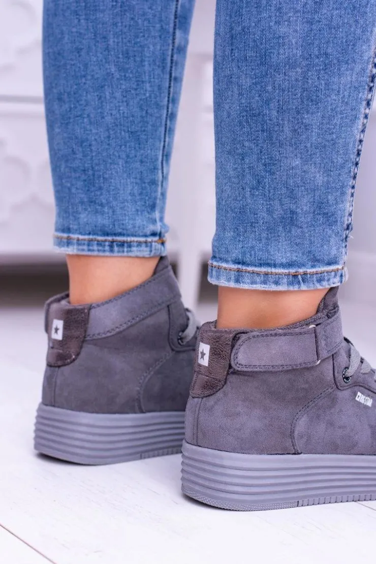 Damskie Big Star Shoes Big Star Szare Sneakersy Trampki BB274645