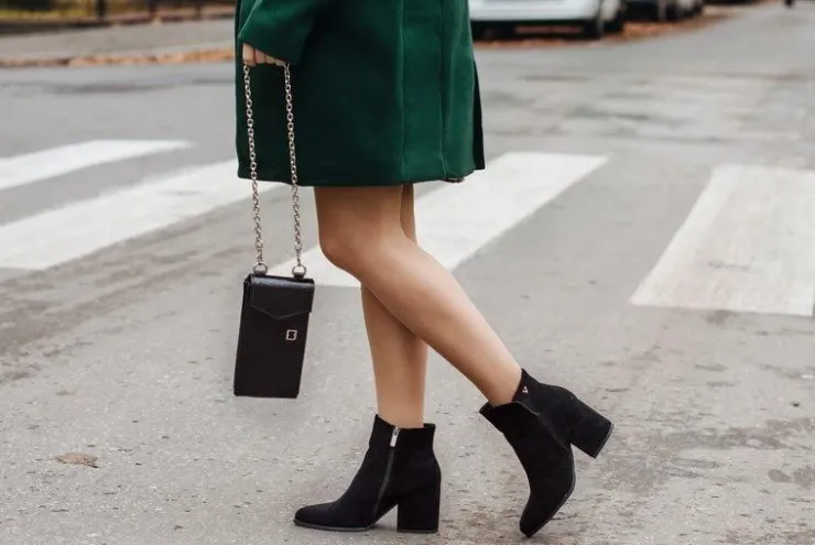 Damskie Buty damskie Vinceza Botki Damskie Ciepłe Eko Zamsz Czarne So Good