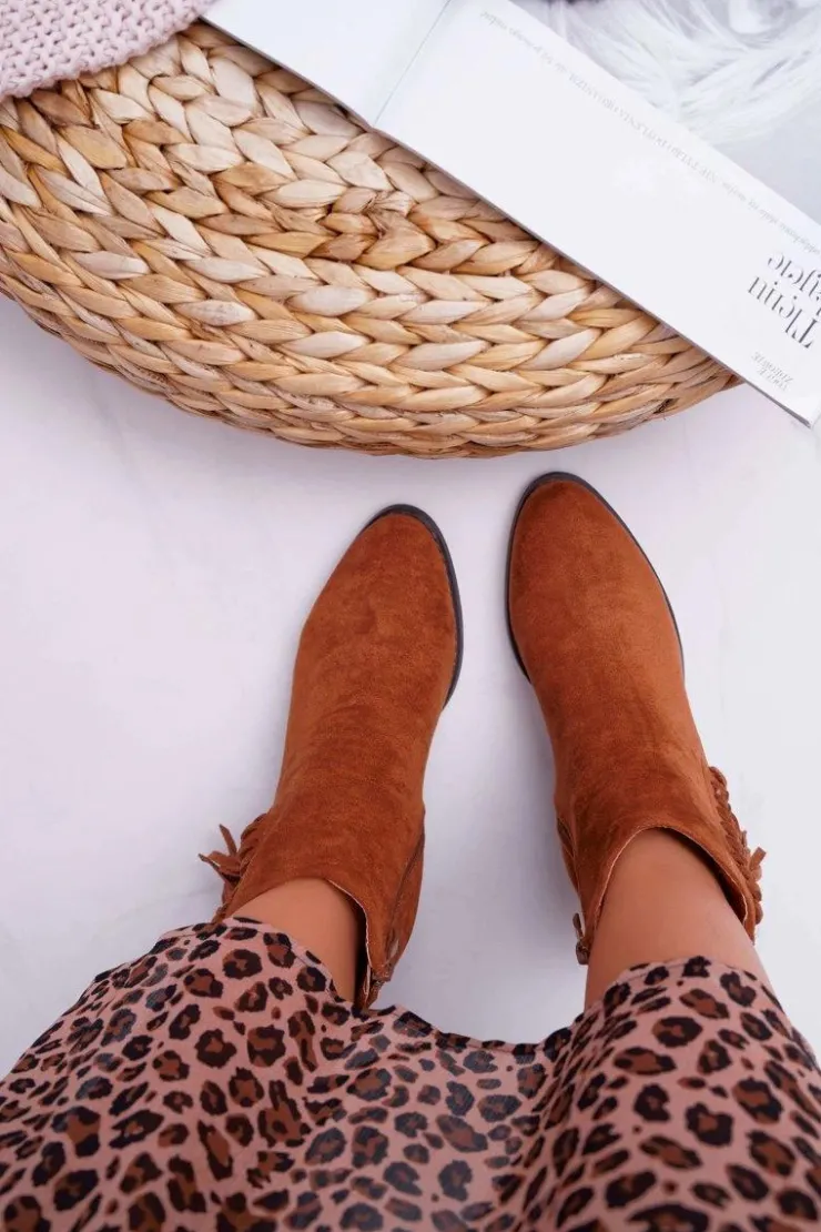 Boto Botki Wiosenne|Botki Zimowe Damskie*Botki Damskie Kowbojki Camel Agnes