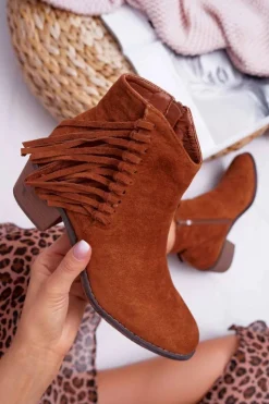 Boto Botki Wiosenne|Botki Zimowe Damskie*Botki Damskie Kowbojki Camel Agnes