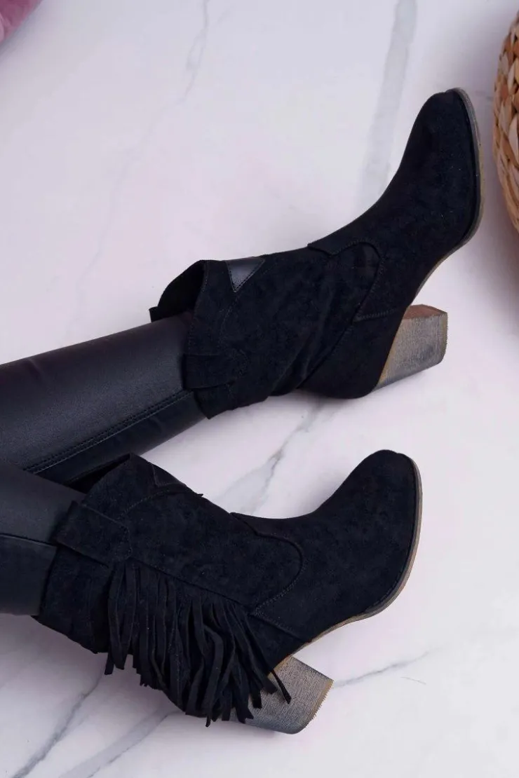 Boto Botki Na Słupku|Brązowe I Beżowe Botki*Botki Damskie Kowbojki z Klamrą Czarne Marciapo