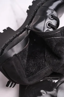 Damskie Boto Botki Damskie Lakierowane Czarne Head Up