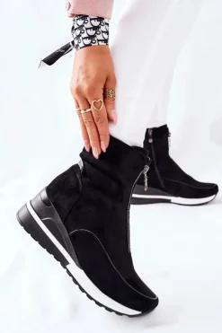 Buty damskie Vinceza Botki Na Koturnie|Czarne Botki*Botki Damskie na Koturnie Czarne Glenvar