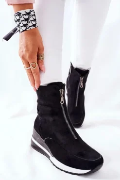 Buty damskie Vinceza Botki Na Koturnie|Czarne Botki*Botki Damskie na Koturnie Czarne Glenvar