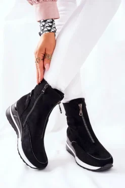 Buty damskie Vinceza Botki Na Koturnie|Czarne Botki*Botki Damskie na Koturnie Czarne Glenvar