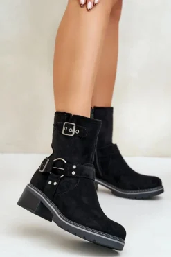 Boto Brązowe I Beżowe Botki|Botki Na Obcasie*Botki Damskie Na Niskim Obcasie Z Klamrami Czarne Zudra Czarny