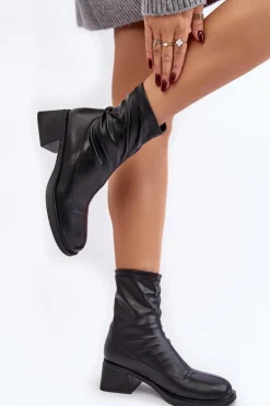 Evento Botki Ocieplane|Czarne Botki*Botki Damskie Na Niskim Obcasie Czarne Aphroteia