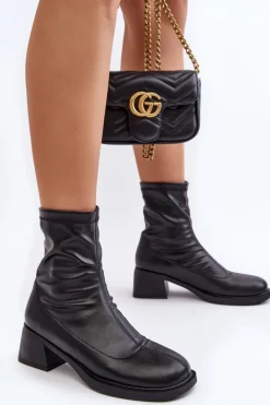 Evento Botki Ocieplane|Czarne Botki*Botki Damskie Na Niskim Obcasie Czarne Aphroteia