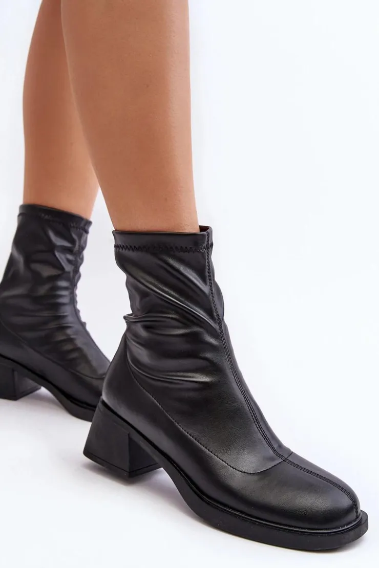 Evento Botki Ocieplane|Czarne Botki*Botki Damskie Na Niskim Obcasie Czarne Aphroteia