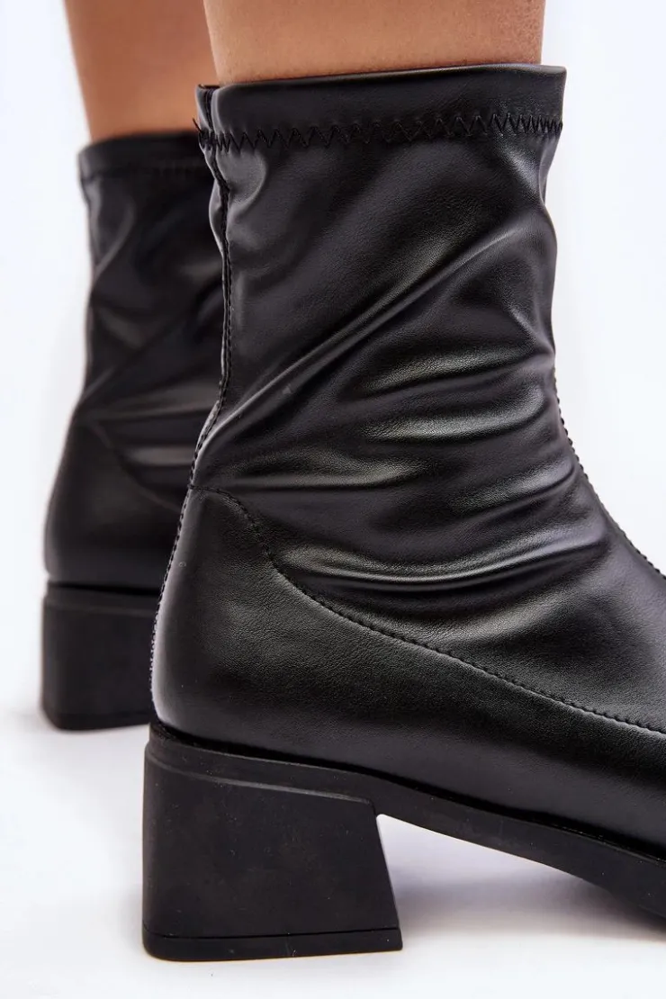 Evento Botki Ocieplane|Czarne Botki*Botki Damskie Na Niskim Obcasie Czarne Aphroteia