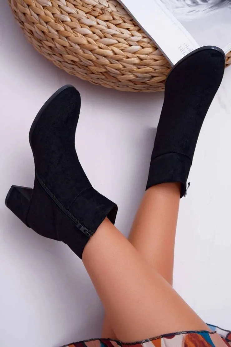 Best Buty Sergio Leone Botki Damskie Na Obcasie Sergio Leone Czarne BT522