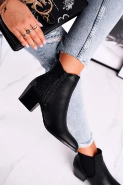 Sale Buty Sergio Leone Botki Damskie Na Obcasie Sergio Leone Czarne BT613