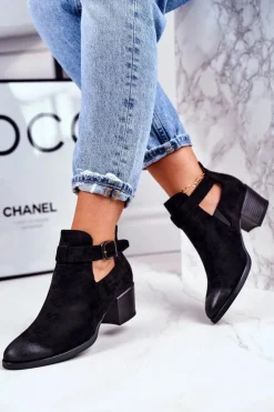 Damskie Buty damskie Vinceza Botki Damskie Na Obcasie Z Wycięciami Czarne Sicily