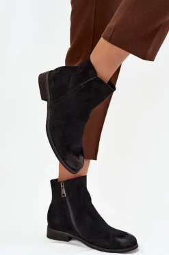 Discount Buty damskie Vinceza Botki Damskie Na Płaskim Obcasie Vinceza 39961 Czarne Czarny