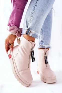 Boto Botki Damskie Na Platformie Beżowe Charlee