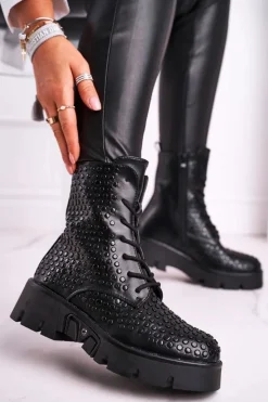 Hot Boto Botki Damskie Na Platformie Grunge Czarne Don't Stop