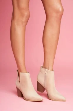 Damskie Boto Botki Damskie Na Słupku Beżowe Elaine