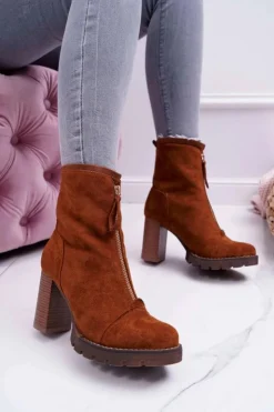 Damskie Boto Botki Damskie Na Słupku Camel Frann