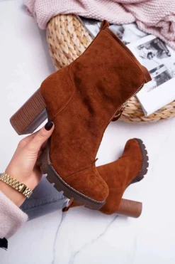 Damskie Boto Botki Damskie Na Słupku Camel Frann