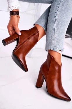 Boto Botki Na Słupku|Botki Zimowe Damskie*Botki Damskie Na Słupku Camel Rise Up