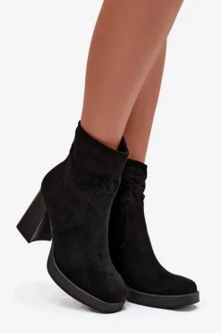 Damskie Boto Botki Damskie Na Słupku Czarne Pavinne