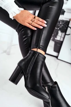 Damskie Boto Botki Damskie Na Słupku Czarne Gloris