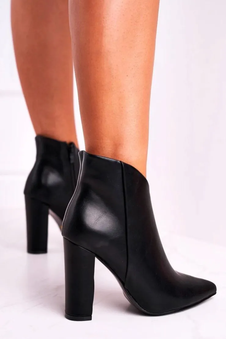 New Boto Botki Damskie Na Słupku Czarne Rise Up