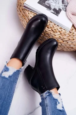 Boto Botki Na Słupku|Botki Na Obcasie*Botki Damskie Na Słupku Czarne Veba