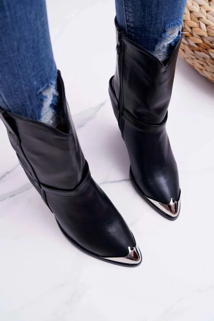 Boto Botki Na Słupku|Botki Na Obcasie*Botki Damskie Na Słupku Czarne Make Feel