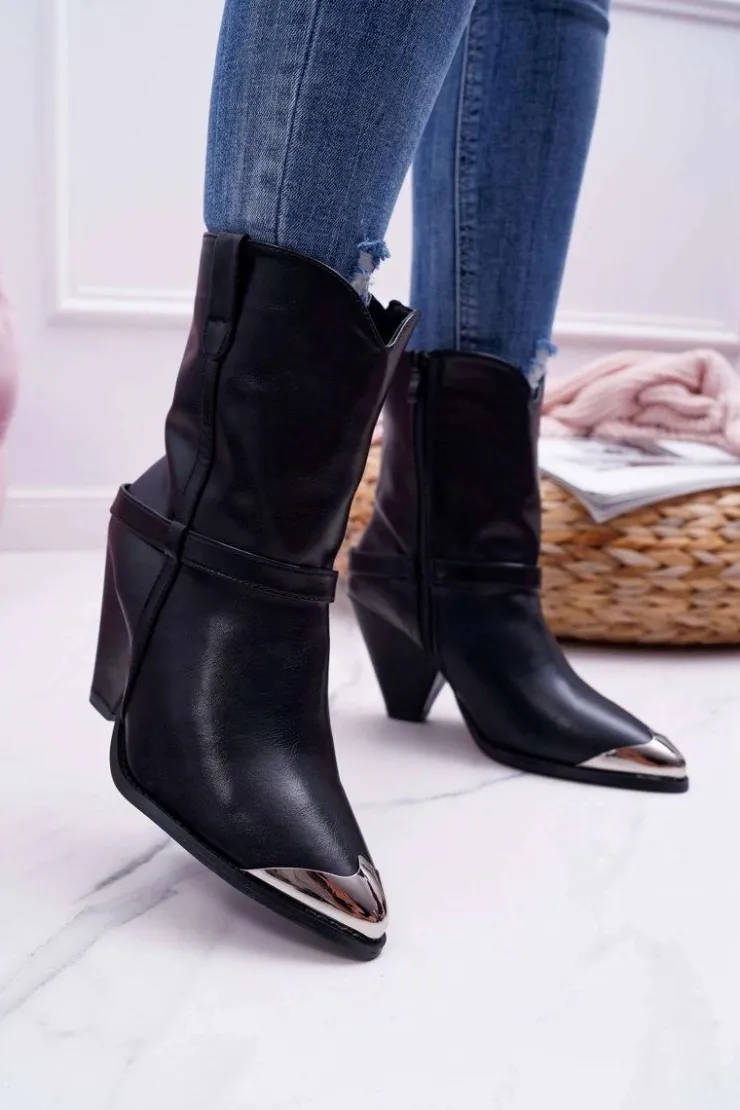 Boto Botki Na Słupku|Botki Na Obcasie*Botki Damskie Na Słupku Czarne Make Feel