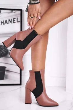 Boto Botki Na Słupku|Botki Na Obcasie*Botki Damskie Na Słupku Różowe Good Vibes