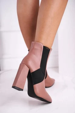 Boto Botki Na Słupku|Botki Na Obcasie*Botki Damskie Na Słupku Różowe Good Vibes