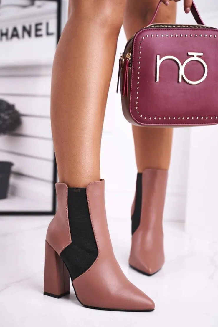 Boto Botki Na Słupku|Botki Na Obcasie*Botki Damskie Na Słupku Różowe Good Vibes