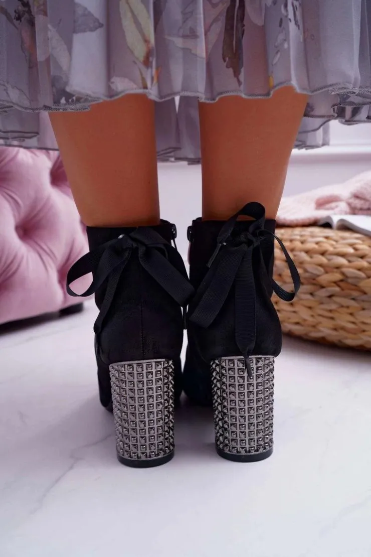 Buty damskie Vinceza Botki Na Słupku|Botki Zimowe Damskie*Botki Damskie Na Słupku Rock Suwak Czarne Stein