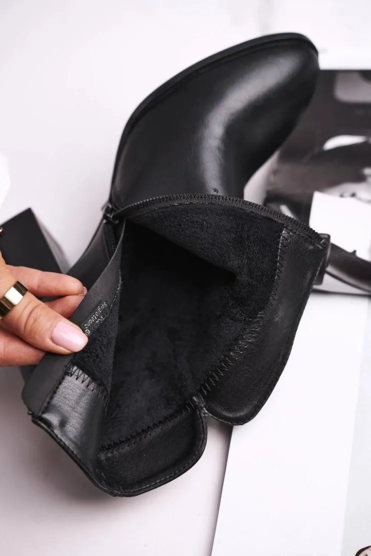 Best Buty Sergio Leone Botki Damskie Na Słupku Sergio Leone Czarne BT509