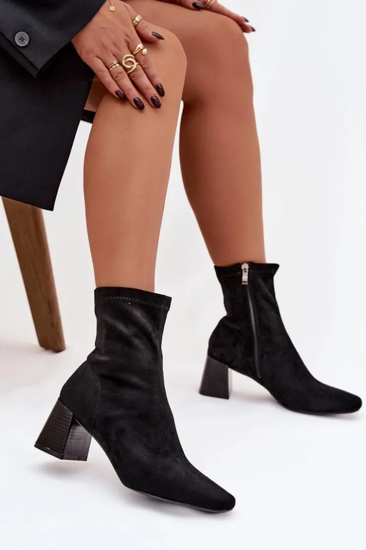 Online Boto Botki Damskie Na Słupku Z Eko Zamszu Olianne